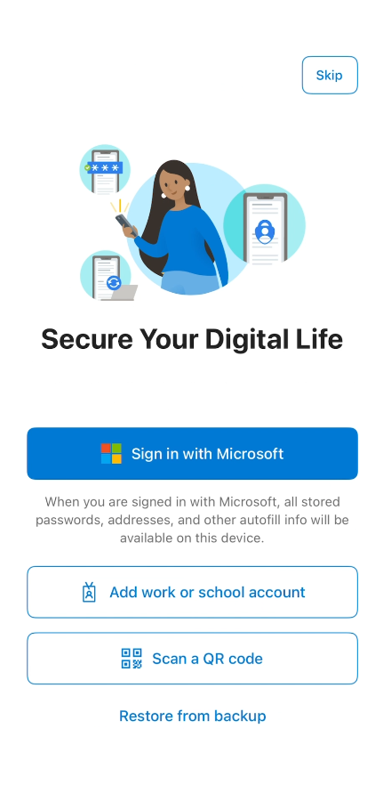 WBKey login - authenticator app add account