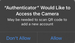 WBKey login - authenticator app allow camera usage